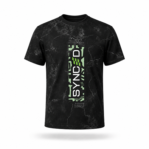Synced Black Urban Texture Tshirt